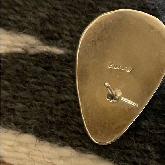 Sterling Silver Native American Sterling Silver Turquoise Earrings. - Picture 4 of 4